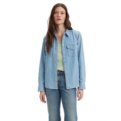 Chemise à manches longues femme Iconic Western Old Blue LEVIS