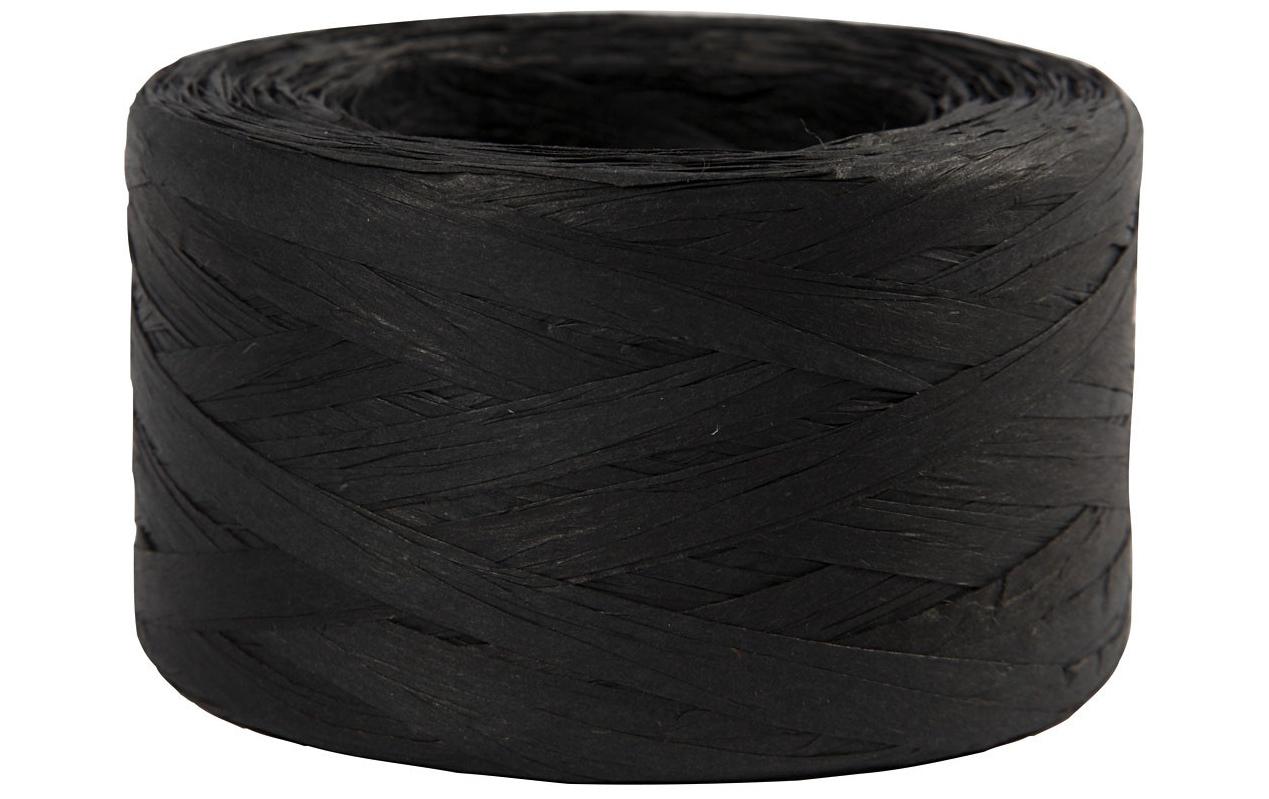 Geschenkband Raffiabast 8 mm x 100 m, SchwarzPapierbast für Geschenke