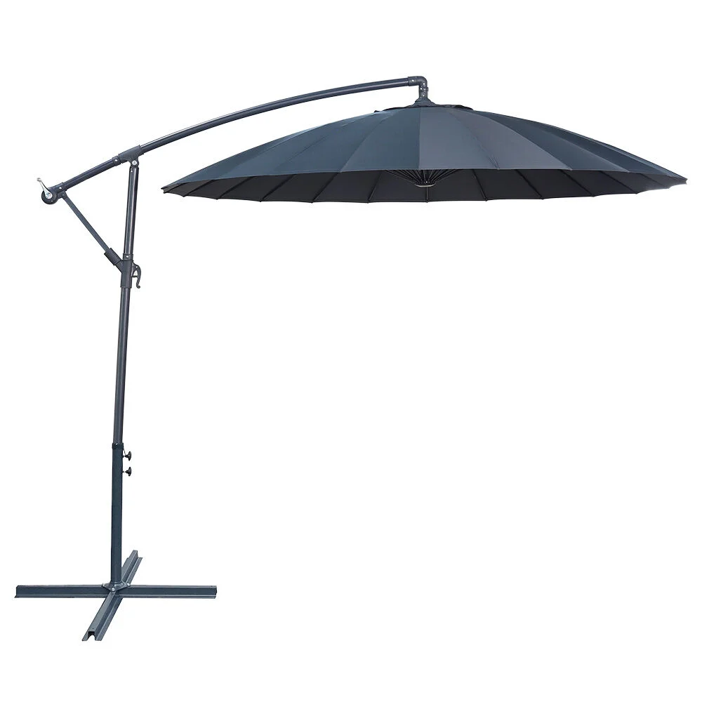 Parasol déporté Tao à manivelle gris Ø260xH256cm