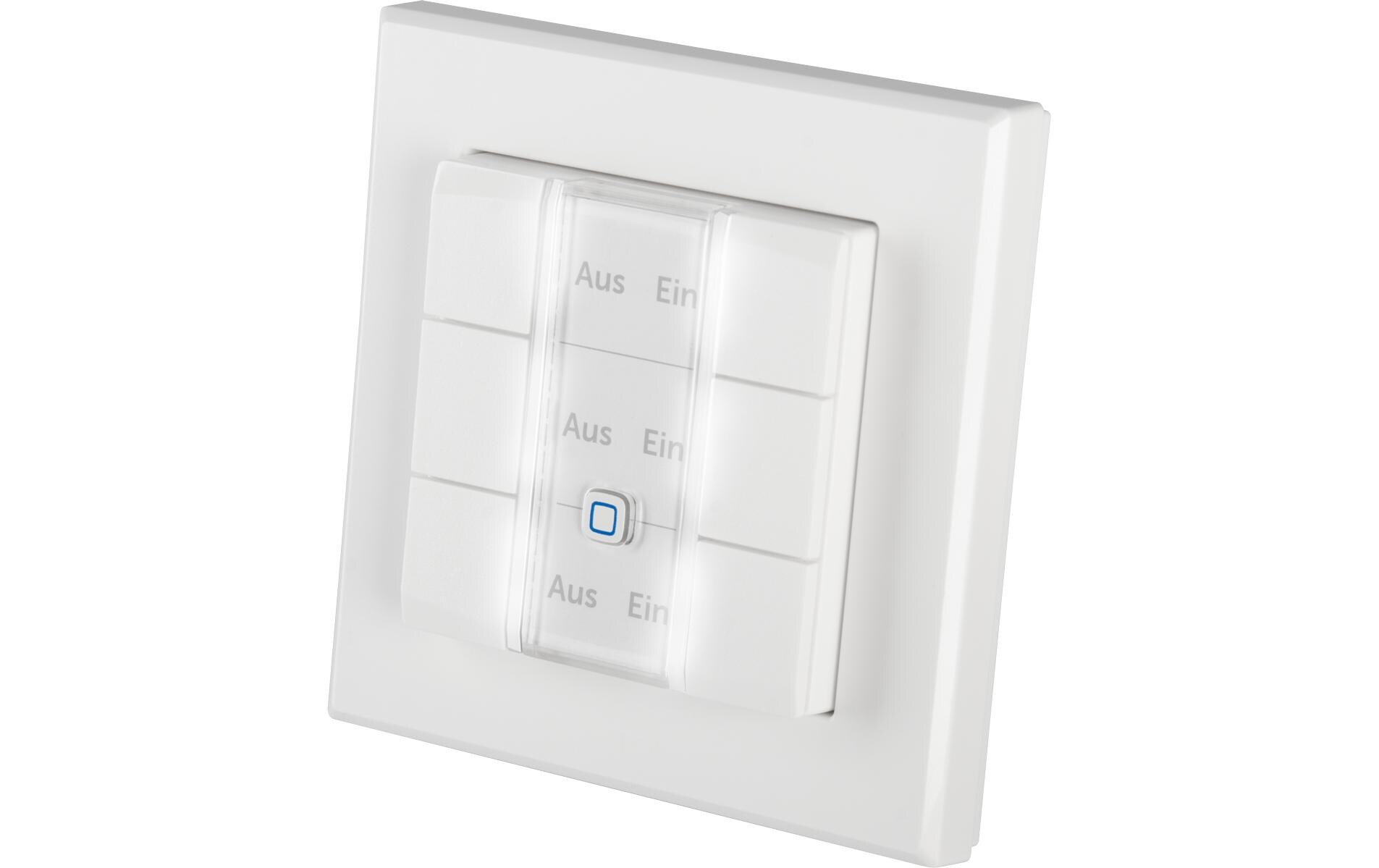 Smart Home Wired Wandtaster 6-fach, WeissWandtaster mit 6 Tasten fürs Smart Home HmIPW-WRC6, HmIPW-WRC6-A