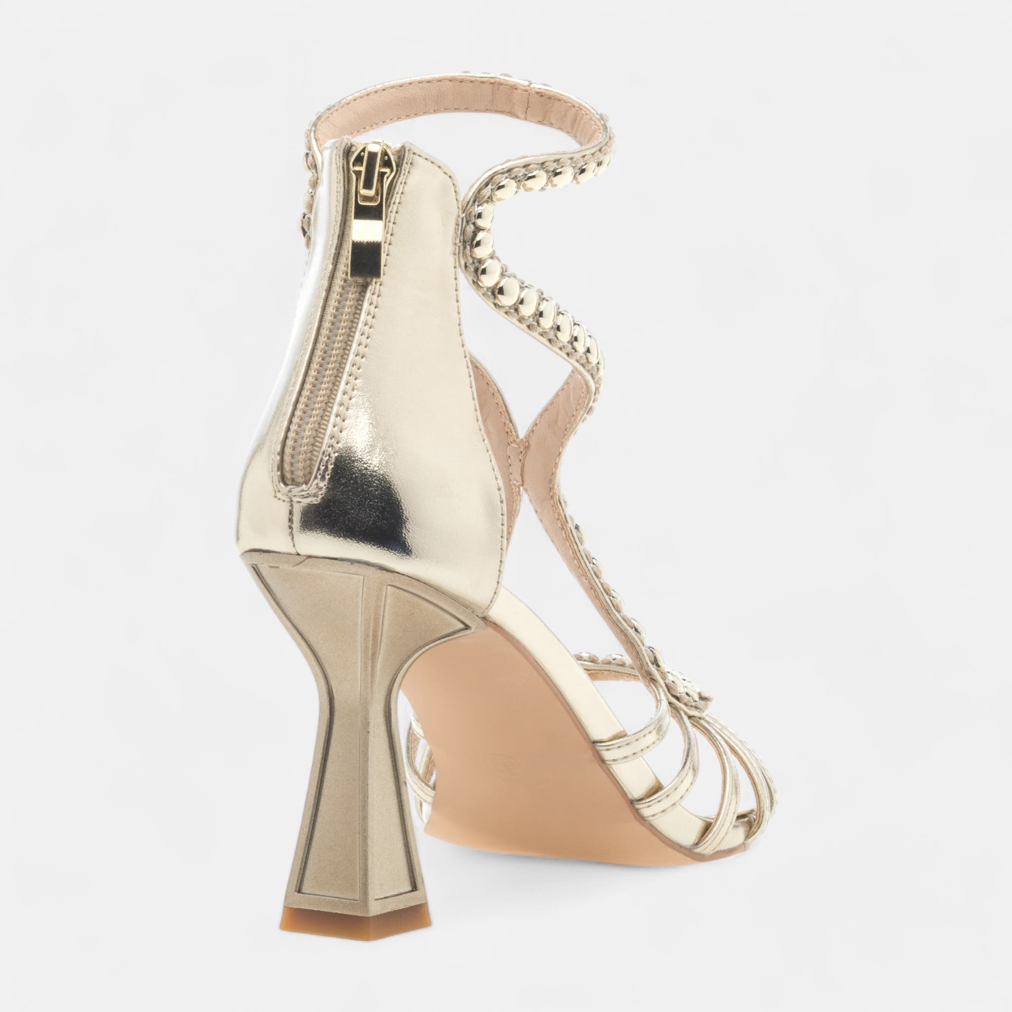 Nu-pieds à talon Femme or