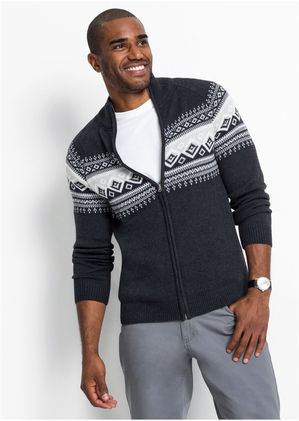 Gilet en maille à motif norvégien