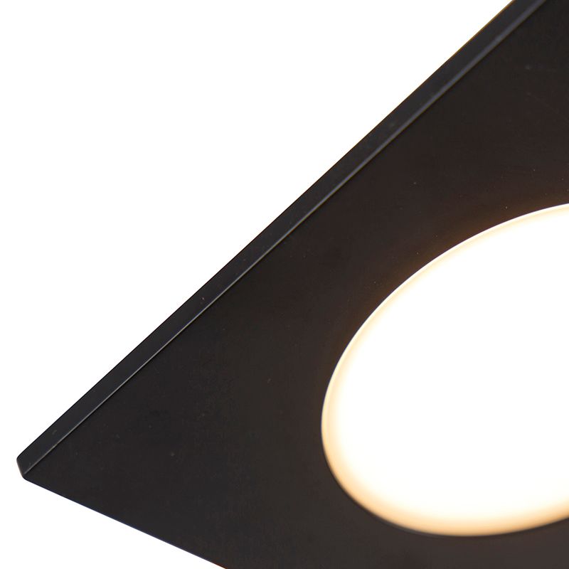 Set van 6 inbouwspots zwart incl. LED 3-staps dimbaar IP65 - Simply