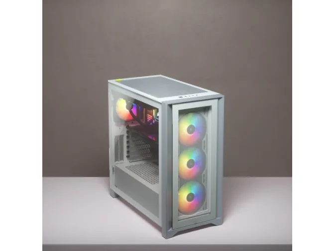 Corsair iCUE 4000X RGB – Miditower - ATX - ingen strømforsyning - Hvid - USB/Lyd