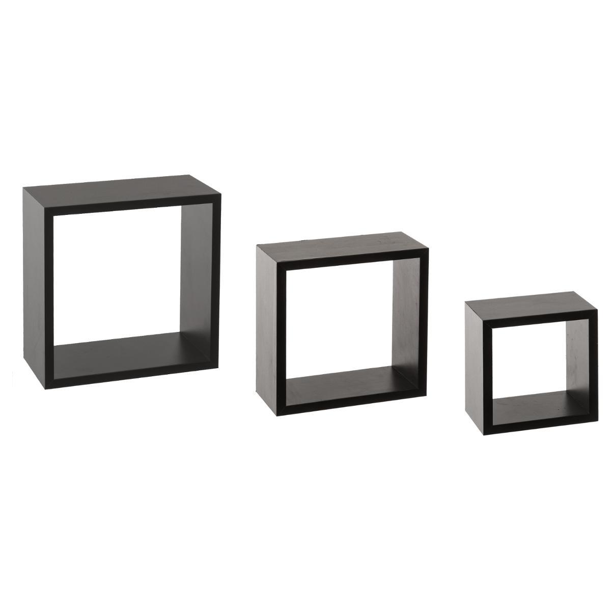 ETAGERE MURALE CUBE NOIR S 3 TAILLES