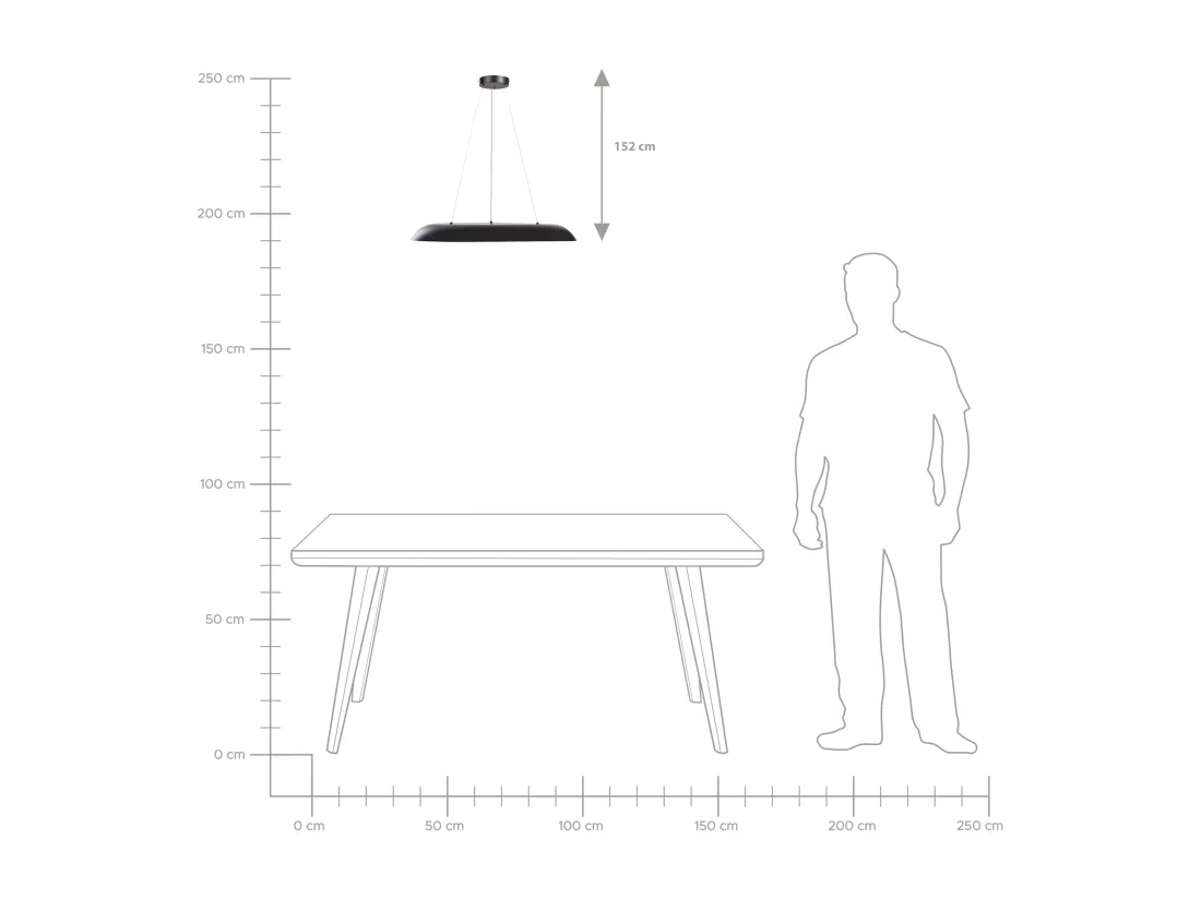Lampe LED suspendue SURKO Métal Noir