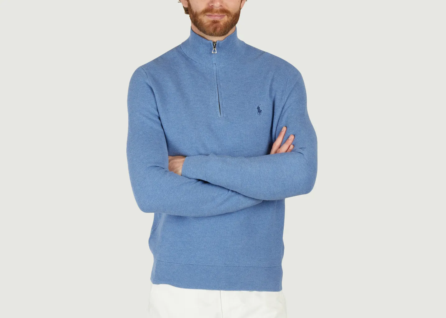 Pull demi-zippé en coton piqué Polo Ralph Lauren