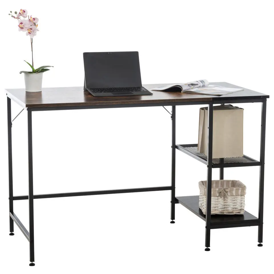CLP Bureau Oviedo 76x120x60 cm - zwart/bruin