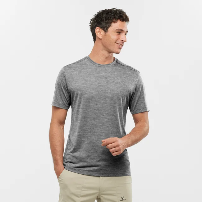OUTLIFE MERINO BLEND  Kurzarmshirt Herren MediumGrey