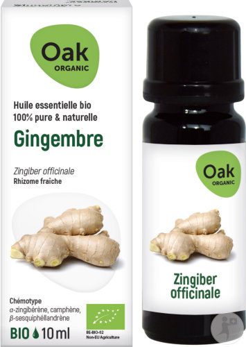 Oak Organic Gingembre Huile Essentielle 100% Pure Et Naturelle Flacon 10ml