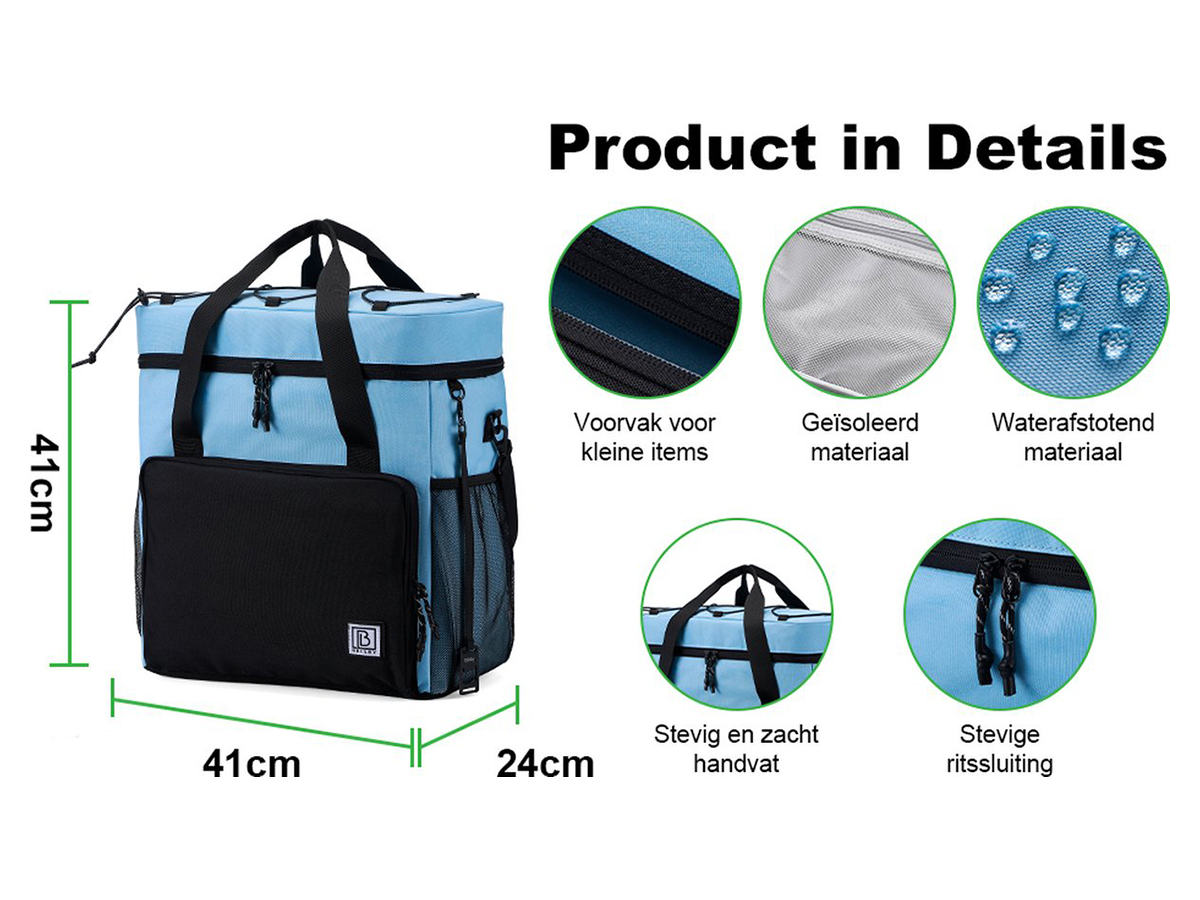 Brisby 4-laags geïsoleerde 40 liter koeltas - Blue