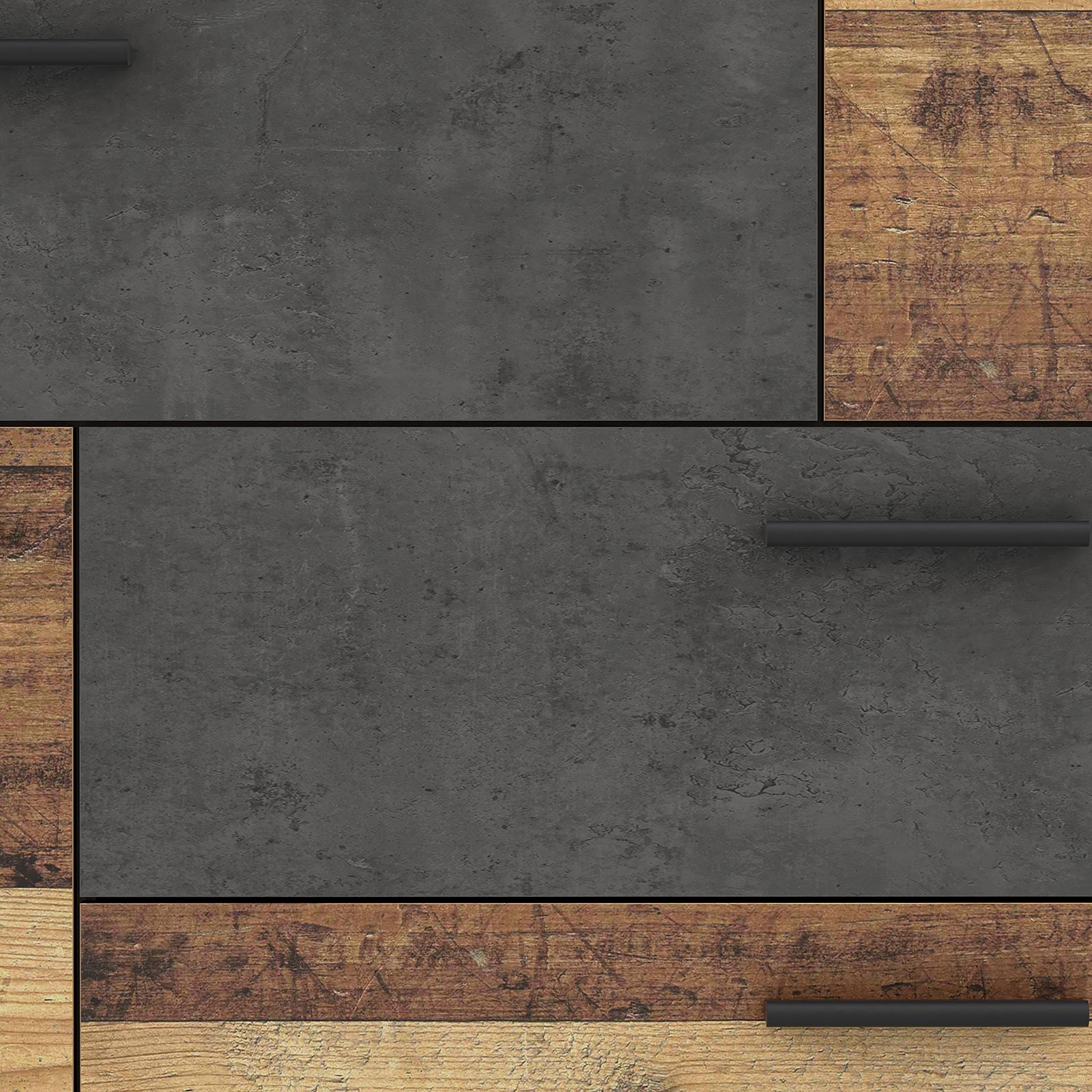 Sideboard - Old Wood Vintage - Beton-Optik - 125 cm