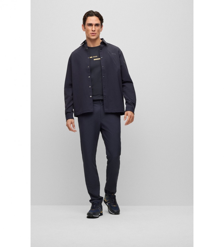 Calça chino slim BOSS Commuter, azul marinho