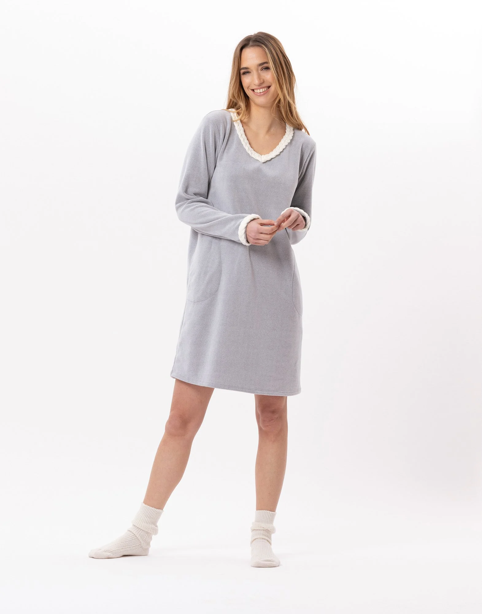 DOUCE 840 - Robe en micropolaire | Gris