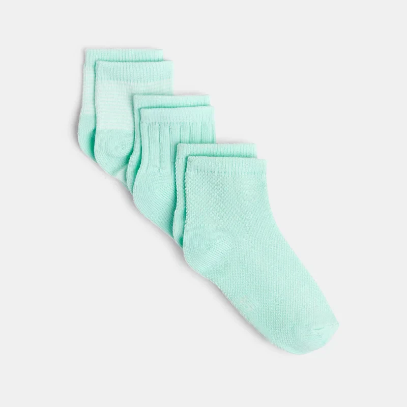 Chaussettes coton jacquard fantaisie vert bébé garçon Vert