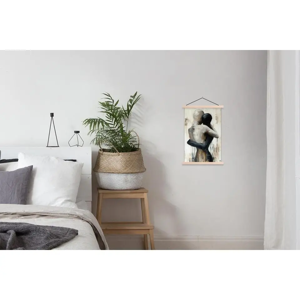 MuchoWow - Schoolplaat/ wandhanger - Abstract - Liefde - Zwart wit - M