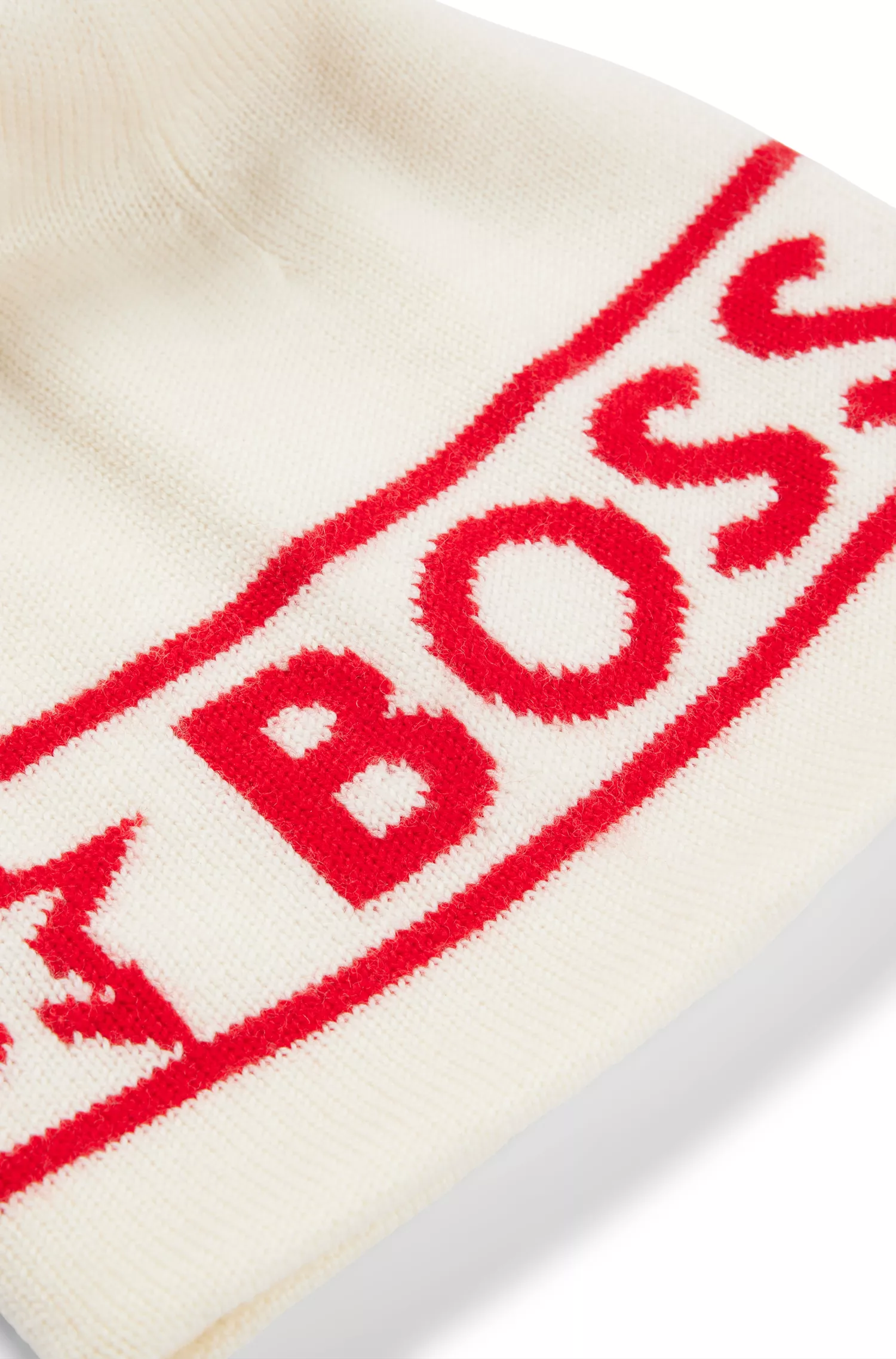 Gorro de lã BOSS Black-BOSS x Perfect Moment com logotipo em intársia.