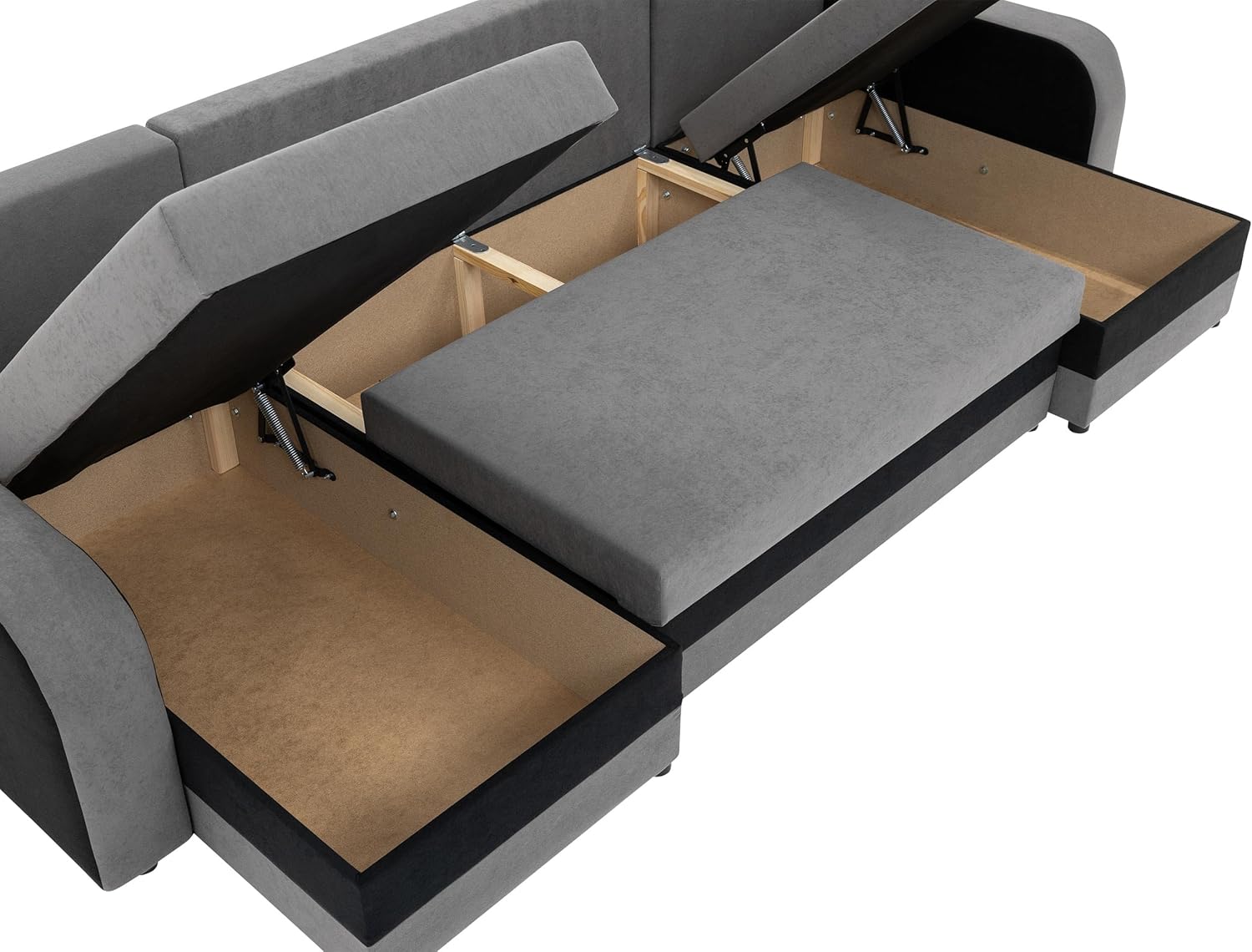 Mirjan24 Ecksofa Kristofer U, Design Eckcouch Couch mit Schlaffunktion, DREI Bettkasten, Wohnlandschaft, Bettfunktion, U-Form Sofa, Seite Universal, Farbauswahl (Lux 06 + Lux 05.)