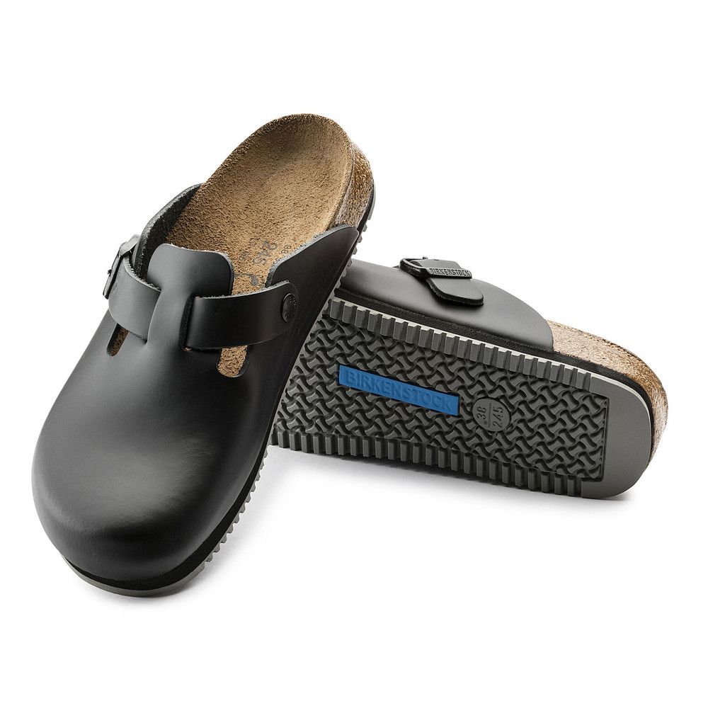 Birkenstock Clog Boston Super Grip, Naturleder, Weite schmal, Schuhe