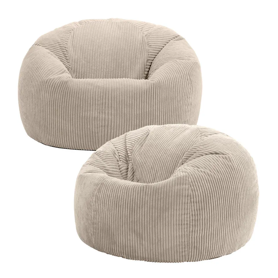 Set van 2 icon Zitzak Kingston - Corduroy Zitzak Volwassenen - Beige