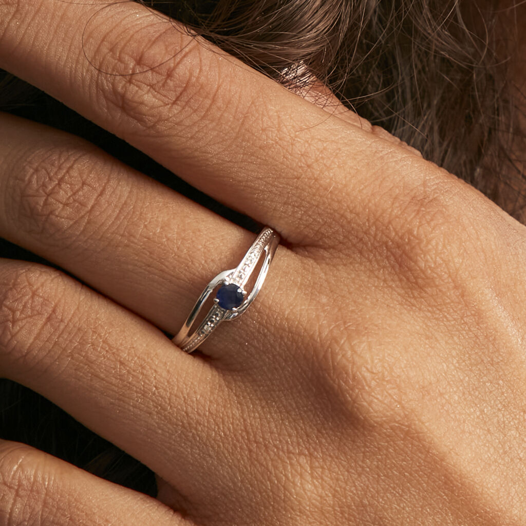 Bague Tanissia Or Blanc Saphir Et Diamant