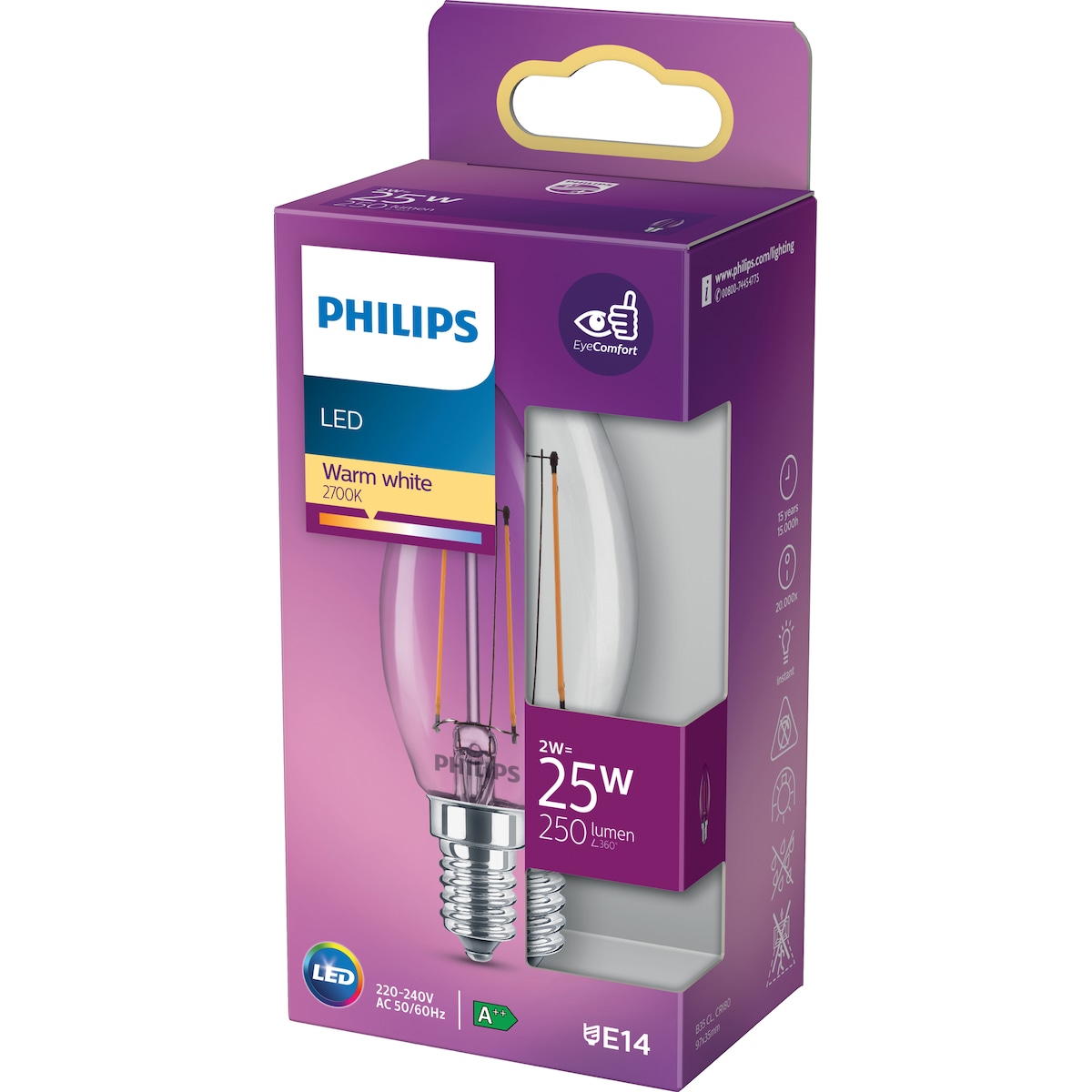 Philips LED-lyspære 25W E14