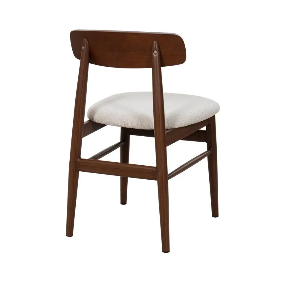 Eetkamerstoel Walnoot Hout - 45x51x76cm - Zithoogte 47cm - Liza - Set van 2
