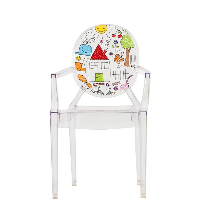 Kartell - Lou Lou Ghost Kinderstuhl, transparent / sketch