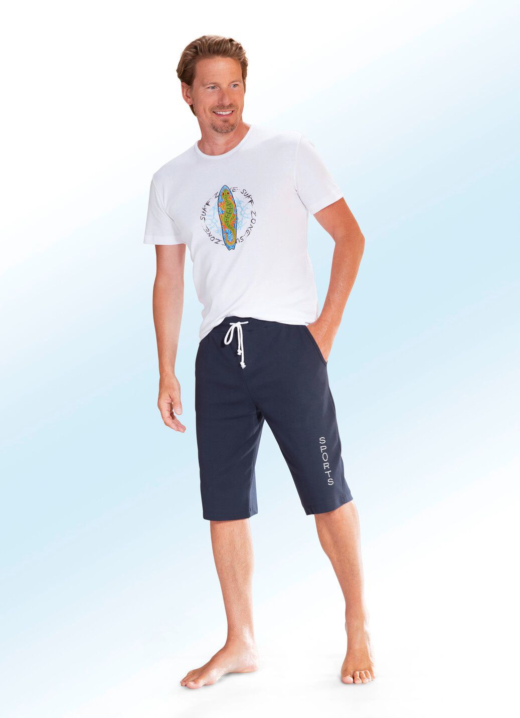Bermuda mit breitem Bund in 4 Farben