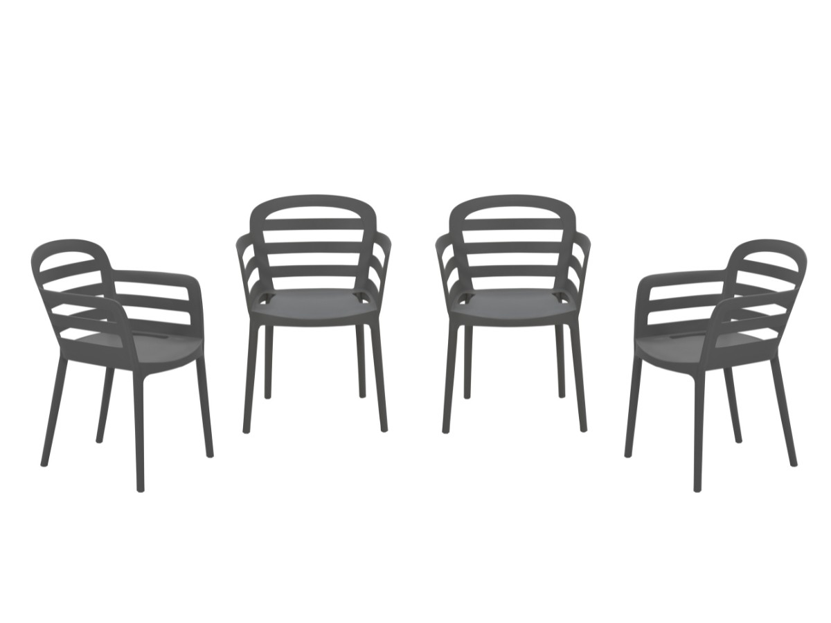 Garden Impressions Formello Anthracite tuinstoel - Set van 4