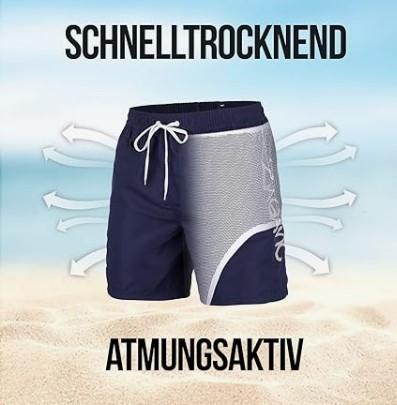Herren Bade Bermudas mit Kordel & elastischem Bund