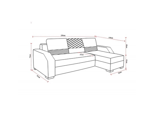 MEUBLER DESIGN - Canapé d'angle convertible réversible design aris - tissu no...