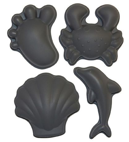 Scrunch Sandforme - 4 stk - Silikone - 6,5-10,5 cm - M?rkegr?