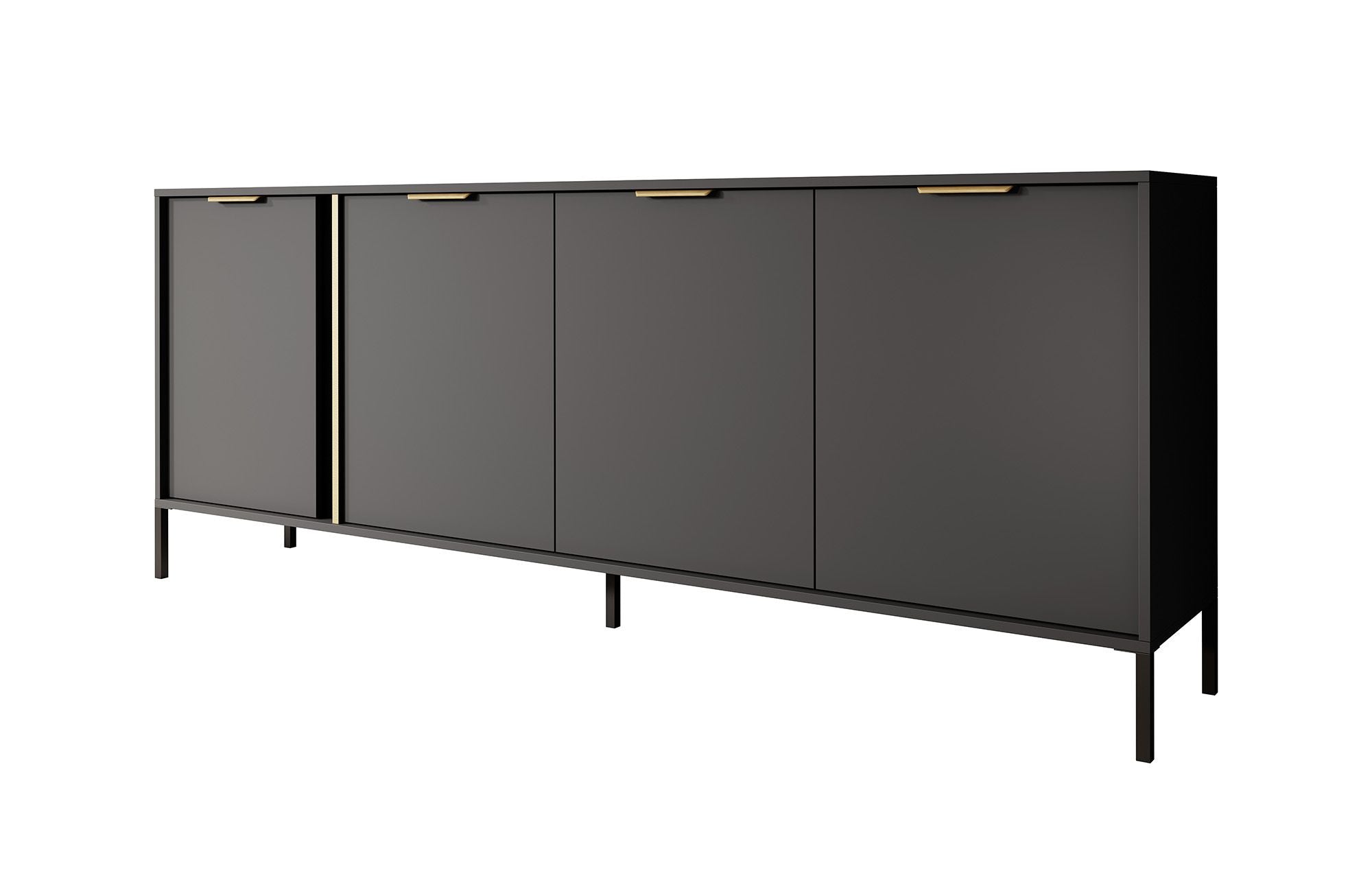 Loren - Dressoir - Antraciet - 203x40x81 cm