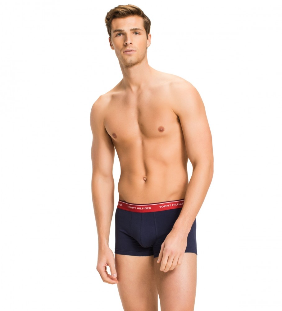Pacote com 3 cuecas boxer Tommy Hilfiger azul-marinho tamanho LR