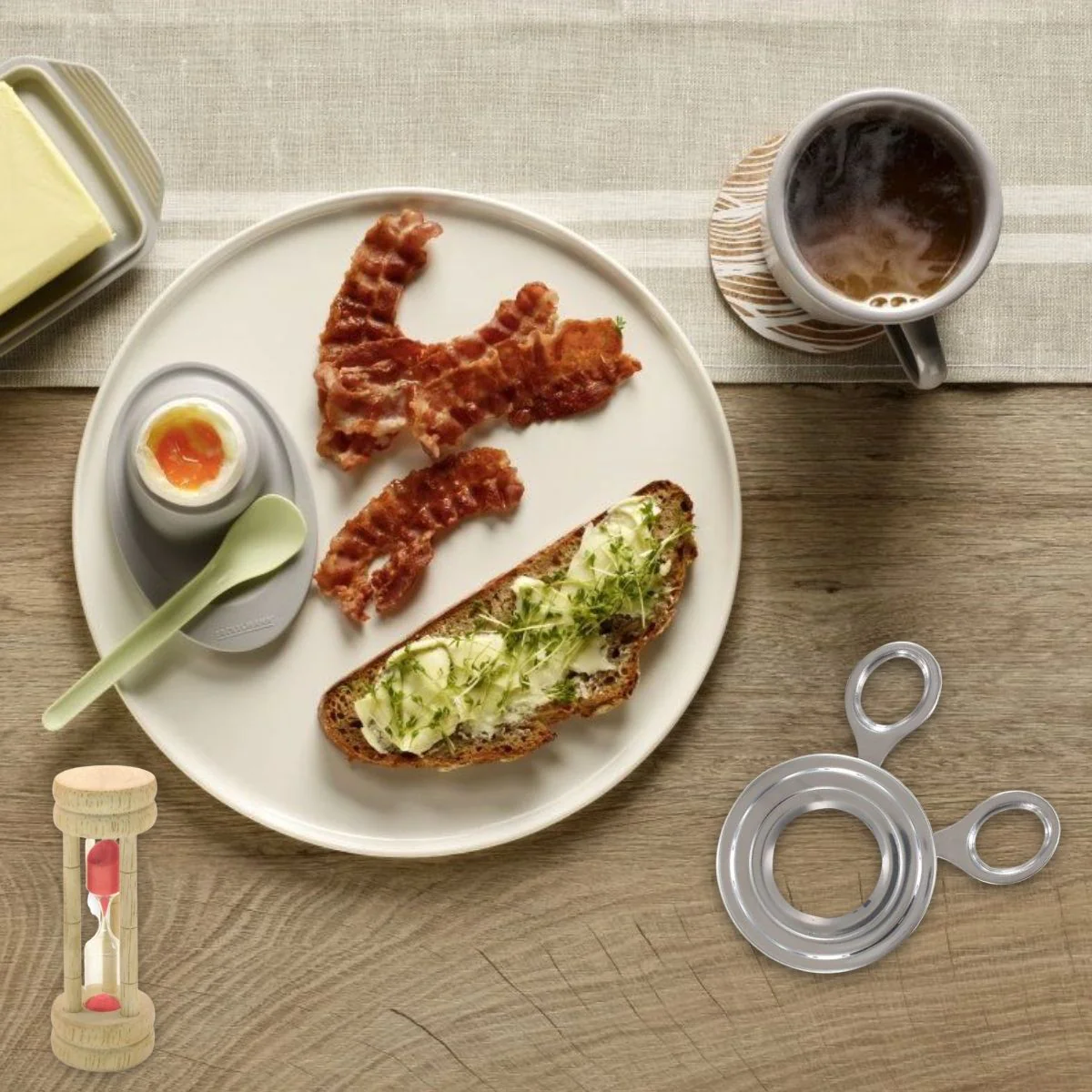 Ensemble de 4 ustensiles de cuisine pour la cuisson des œufs Fackelman