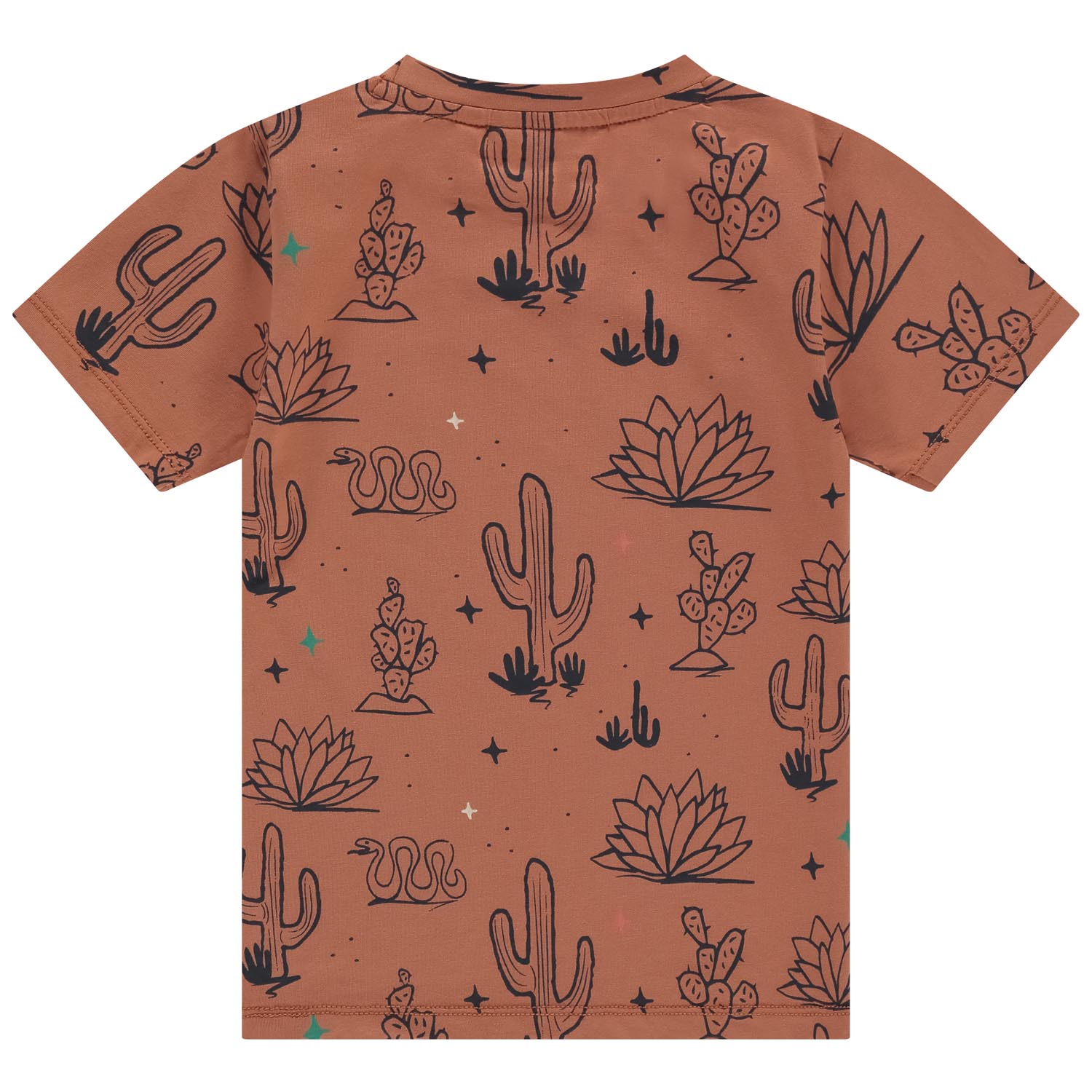 Stains & Stories peuter T-shirt korte mouwen all over print bruin