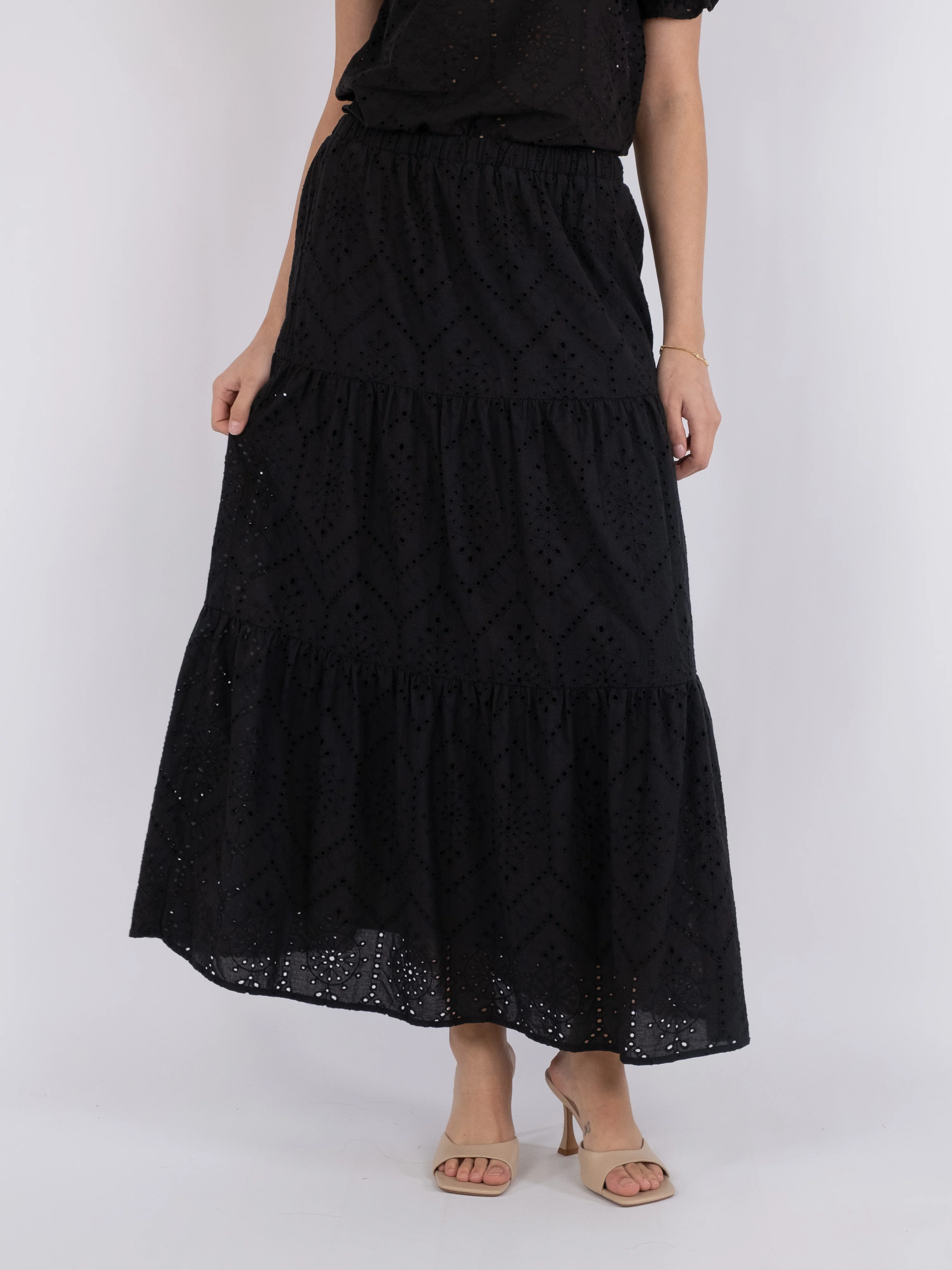 Neo Noir  Rana Embroidery nederdel - Sort
