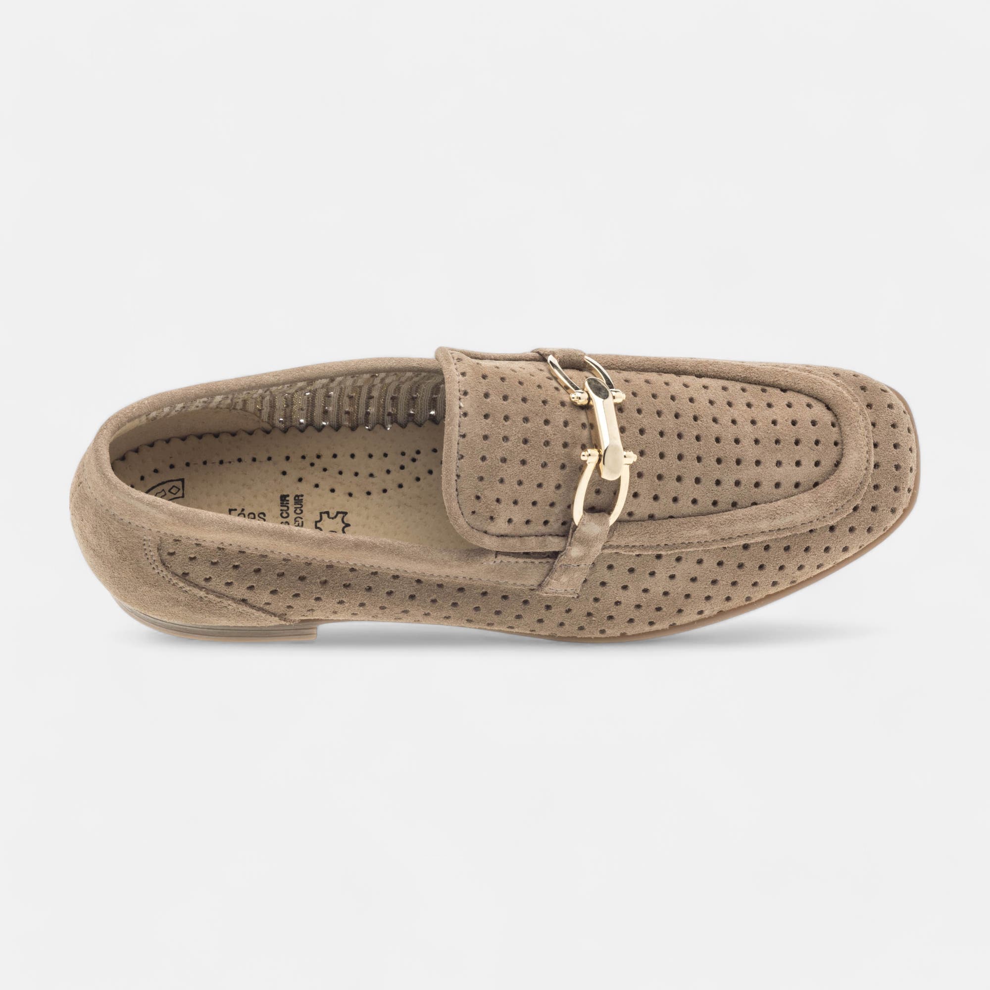 Mocassins Femme en cuir beige