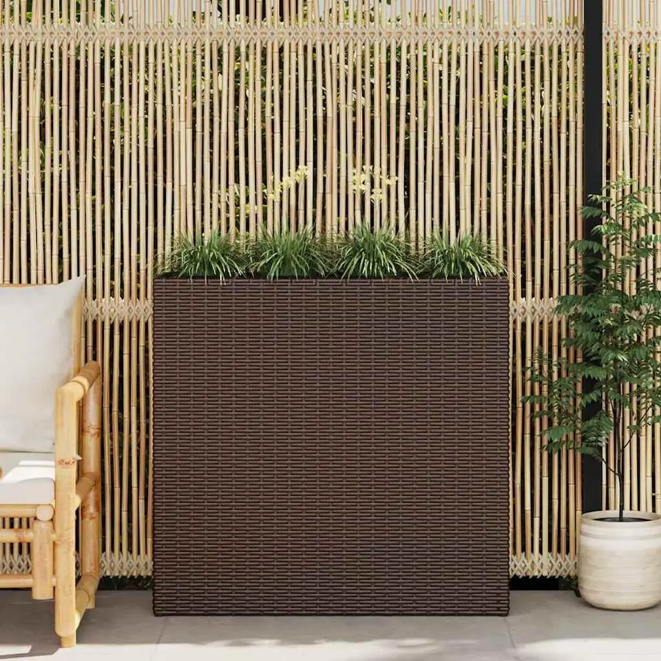 vidaXL - Verhoogde Plantenbak - Bruin - Poly rattan
