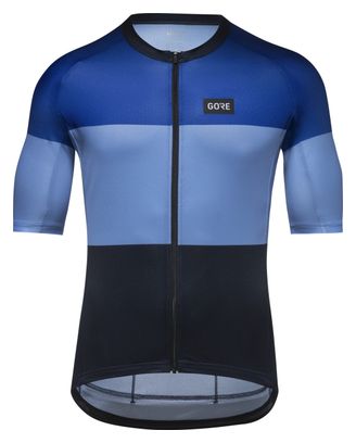 Maillot Manches Courtes Gore Wear Spirit Stripes Bleu/Noir