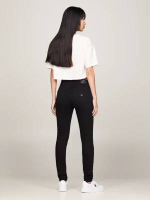 Calça jeans preta Nora de cintura média e corte skinny
