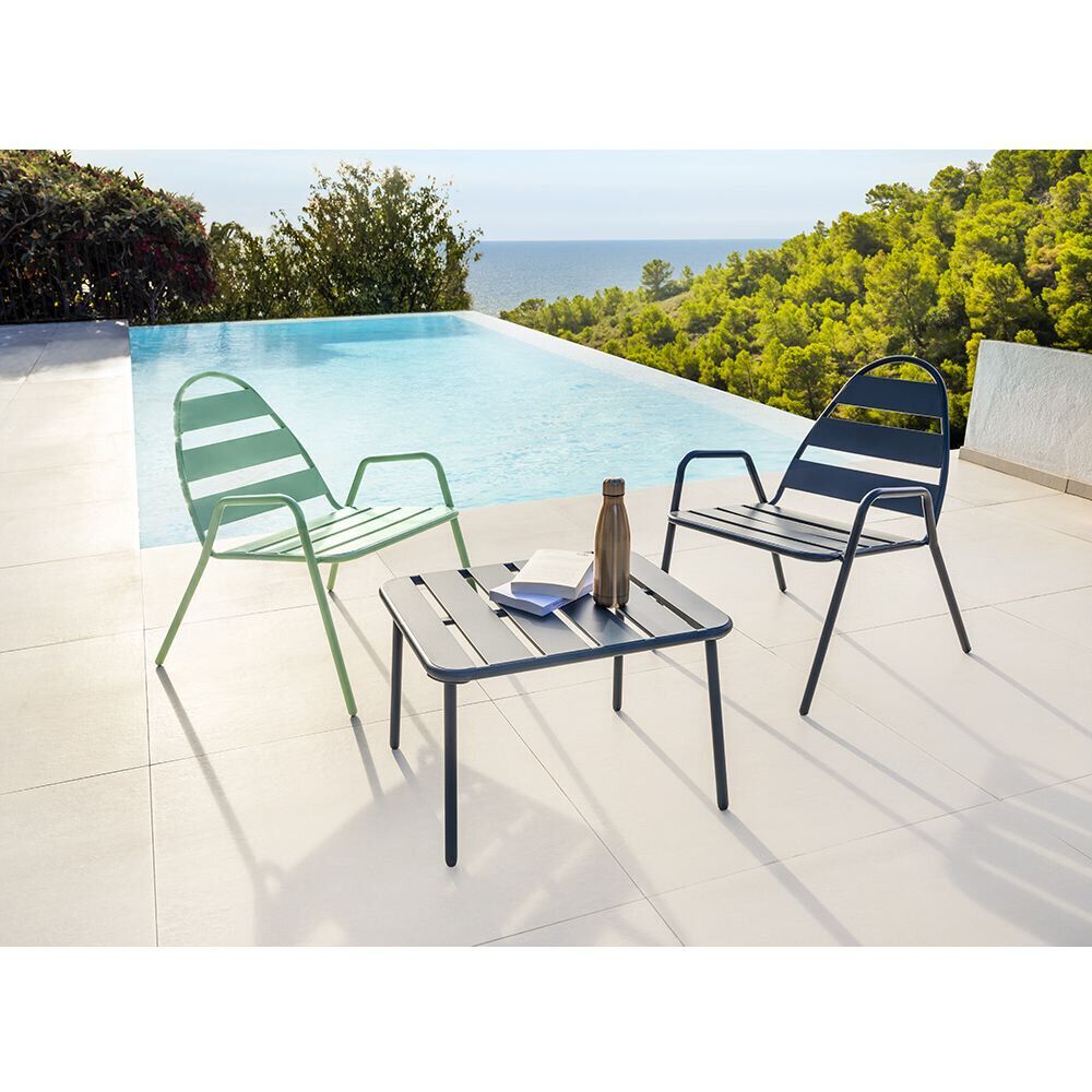 Fauteuil d'extérieur Fun acier vert sauge