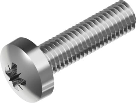 WASI Maskinskrue 4X10 mm Rustfri A4, med panhovedmed krydskærv Pozidriv PZ 2 - (1000 stk.)