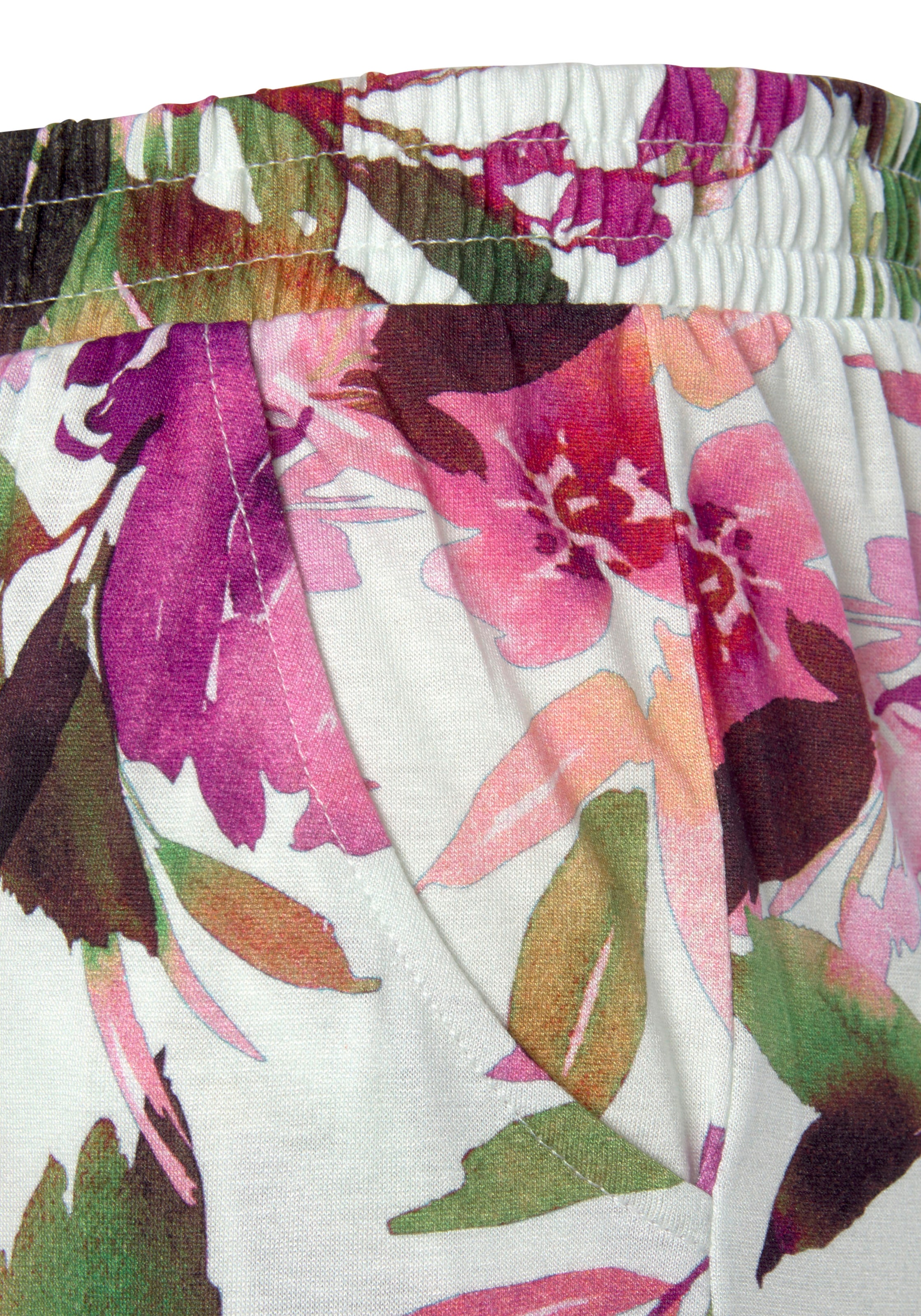Beachtime Jerseyhose  mit Blumendruck und elastischem Bund, Sommerhose, Strandhose