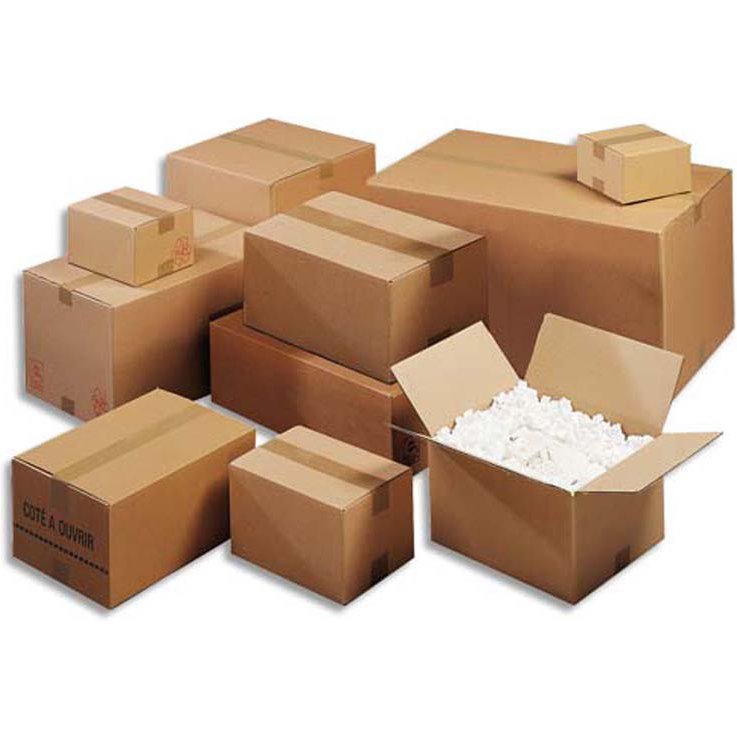 Caisses americaines double cannelure kraft ecru paquet de 10 50 x 40 x 40 cm