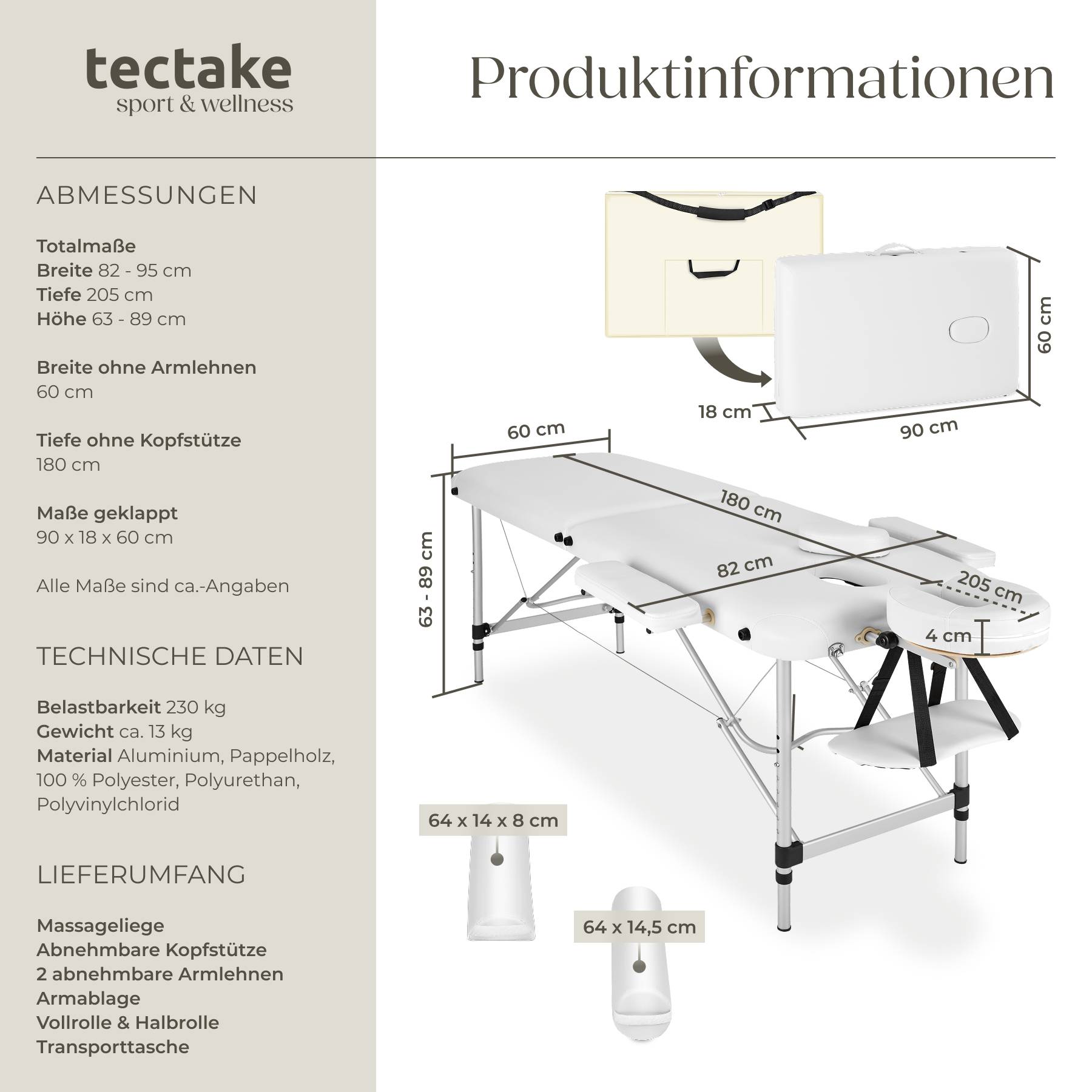 2 Zonen Massageliege-Set