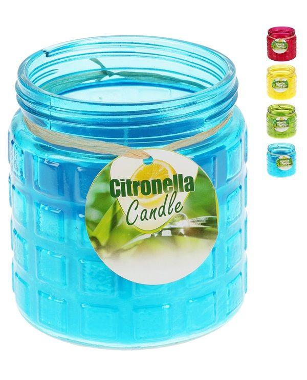 BOUGIE CITRONELLE POT VERRE COLORE