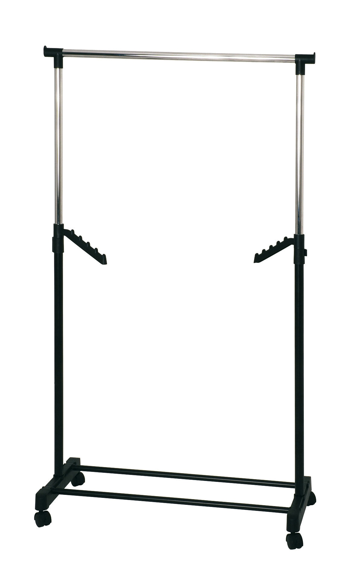 Rollgarderobe Tami Kunststoff Schwarz ca. 81 x 100-177 x 42 cm
