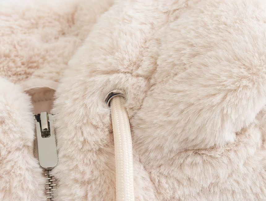 Avauntgardo - Effen, pluizige hoodie met rits